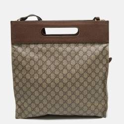 Pre Owned Gucci Beige/Brown GG Supreme Canvas and Leather Neo Vintage Tote