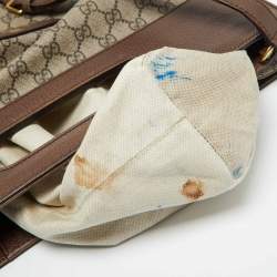 Pre Owned Gucci Beige/Brown GG Supreme Canvas and Leather Neo Vintage Tote