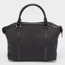 Gucci Black GG Canvas GG Charm Dome Satchel