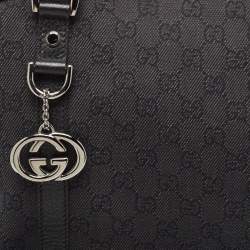 Gucci Black GG Canvas GG Charm Dome Satchel