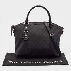 Gucci Black GG Canvas GG Charm Dome Satchel