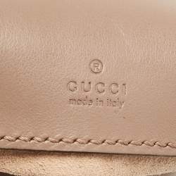 Pre Owned Gucci Beige Matelassé Leather Mini GG Marmont Torchon Bucket Bag      