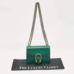 Gucci Green Leather Mini Dionysus Shoulder Bag