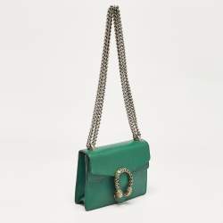 Gucci Green Leather Mini Dionysus Shoulder Bag