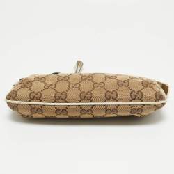 Gucci Beige GG Canvas and Leather Princy Wristlet Clutch