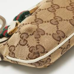 Gucci Beige GG Canvas and Leather Princy Wristlet Clutch