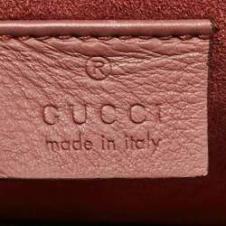 Gucci Pink/Beige Signature Coated Canvas and Suede Small Dionysus Shoulder Bag