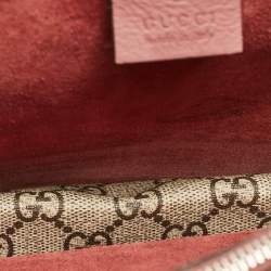 Gucci Pink/Beige Signature Coated Canvas and Suede Small Dionysus Shoulder Bag