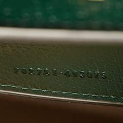 Pre Owned Gucci Green Leather Small Bamboo Diana Tote