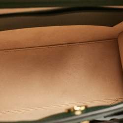Pre Owned Gucci Green Leather Small Bamboo Diana Tote