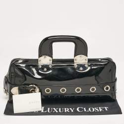 Gucci Black Patent Leather Romy Boston Bag