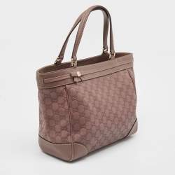 Pre Owned حقيبة يد توتس غوتشي "مايفير" جلد و كانفاس جي جي كريمي و بيج