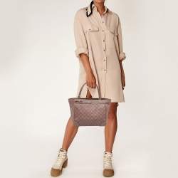 Pre Owned حقيبة يد توتس غوتشي "مايفير" جلد و كانفاس جي جي كريمي و بيج