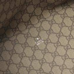 Gucci Beige Brown Canvas Leather Printed Bag