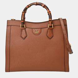 Gucci Brown Leather Bamboo Diana Medium Tote Bag