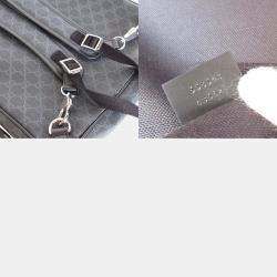 Gucci Black Grey Silver GG Supreme Backpack