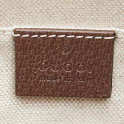 Gucci Beige Brown PVC Leather GG Supreme Sherry Line Ophidia Handbag