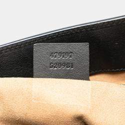 Gucci Beige Black PVC Leather GG Supreme Padlock Chain Shoulder Bag