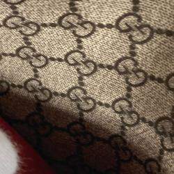 Pre Owned Gucci Beige Red GG Double Chain Crossbody bag