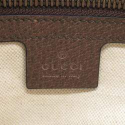 Gucci Beige Brown Canvas GG Supreme Ophidia Shoulder Bag