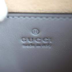 Gucci Gray Leather Quilting GG Marmont Handbag