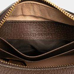 Gucci Beige Brown PVC Leather Half Moon Ophidia Handbag