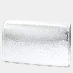 Gucci Silver Leather Duonissos Chain Shoulder bag