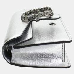 Gucci Silver Leather Duonissos Chain Shoulder bag