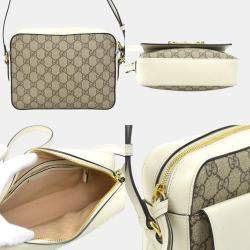 Gucci Beige/White Gold PVC/Leather GG Supreme Shoulder Bag