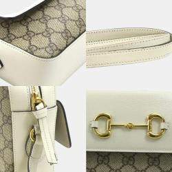 Gucci Beige/White Gold PVC/Leather GG Supreme Shoulder Bag