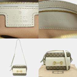 Gucci Beige/White Gold PVC/Leather GG Supreme Shoulder Bag