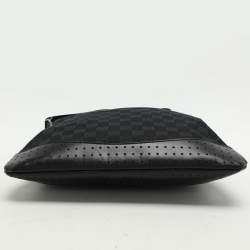 Pre Owned Gucci Black GG Canvas and Leather Messenger Bag