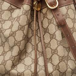 Gucci Beige/Brown GG Supreme Canvas and Leather Ophidia Bucket Bag