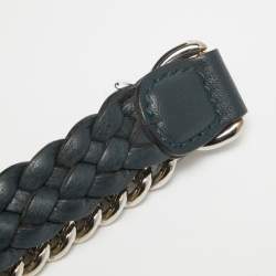 Pre Owned Gucci Navy Blue Leather Large New Bamboo Tassel Top Handle Bag