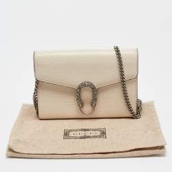 Gucci Off White Leather Mini Crystals Dionysus Shoulder Bag