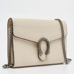 Gucci Off White Leather Mini Crystals Dionysus Shoulder Bag