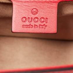 Gucci Red Leather Small Web Sylvie Shoulder Bag