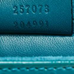 Pre Owned Gucci Teal Blue Microguccissima Patent Leather Broadway Clutch