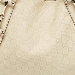 Pre Owned Gucci Cream Guccissima Leather Pelham Tote