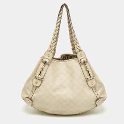 Pre Owned Gucci Cream Guccissima Leather Pelham Tote