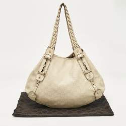 Pre Owned Gucci Cream Guccissima Leather Pelham Tote
