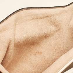 Pre Owned Gucci Off White Matelassé Leather Mini GG Marmont Shoulder Bag