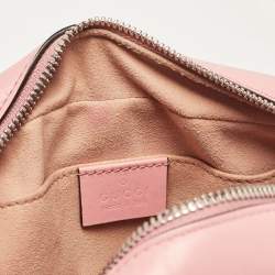 Gucci Pink Matelassé Leather Small GG Marmont Shoulder Bag