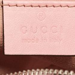 Gucci Pink Matelassé Leather Small GG Marmont Shoulder Bag