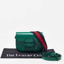 Gucci Dark Green Leather Horsebit 1955 Small Shoulder Bag