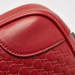Pre Owned Gucci Red Microguccissima Leather Mini Bree Crossbody Bag