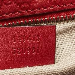 Pre Owned Gucci Red Microguccissima Leather Mini Bree Crossbody Bag