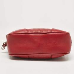 Pre Owned Gucci Red Microguccissima Leather Mini Bree Crossbody Bag