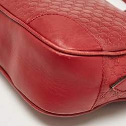 Pre Owned Gucci Red Microguccissima Leather Mini Bree Crossbody Bag