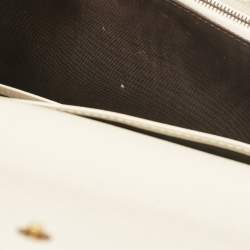 Gucci White/Beige GG Supreme Canvas and Leather Queen Margaret Wallet On Chain